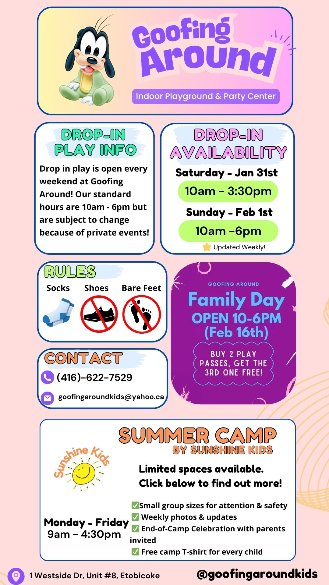 Hours and Summer Camp